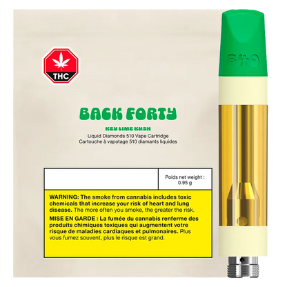 Back Forty 0.95 g Key Lime Kush Liquid Diamonds Vape Cartridge Vapes