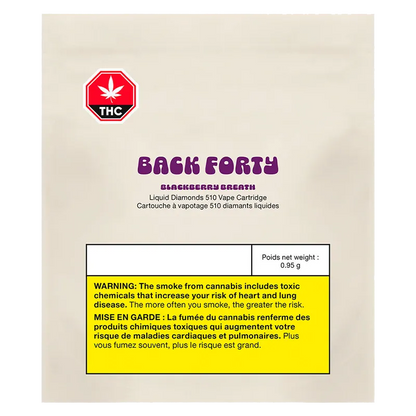 Back Forty 0.95 g Blackberry Breath Liquid Diamonds Cape Cartridge Vapes