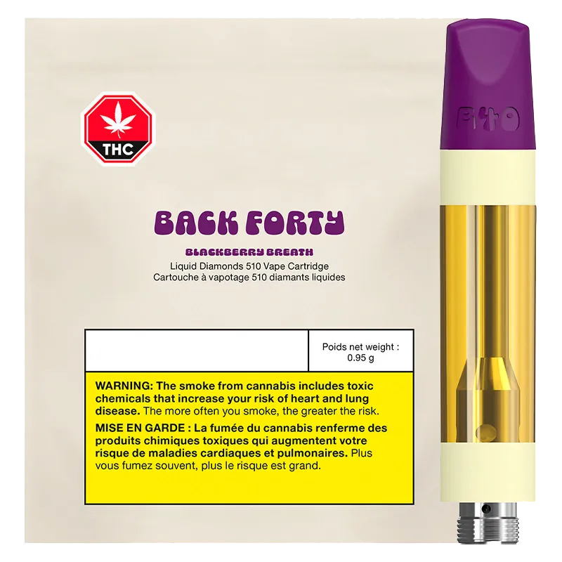 Back Forty 0.95 g Blackberry Breath Liquid Diamonds Cape Cartridge Vapes