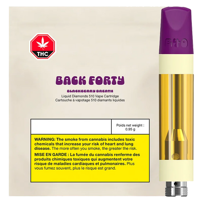 Back Forty 0.95 g Blackberry Breath Liquid Diamonds Cape Cartridge Vapes