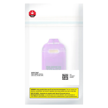 Super Toast 0.95 g Fizzy Grape Liquid Diamonds Disposable Vape Vapes