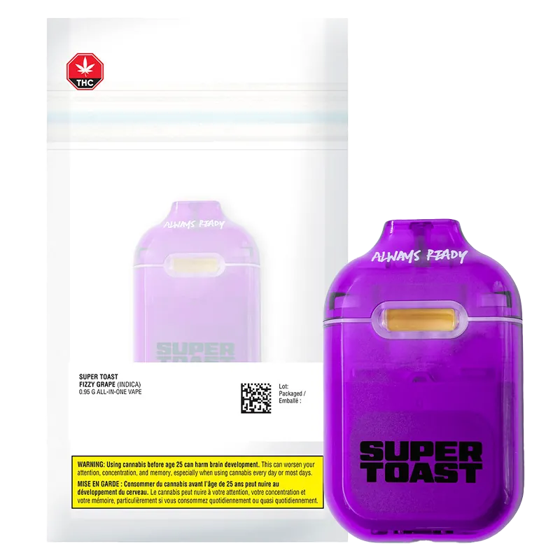Super Toast 0.95 g Fizzy Grape Liquid Diamonds Disposable Vape Vapes