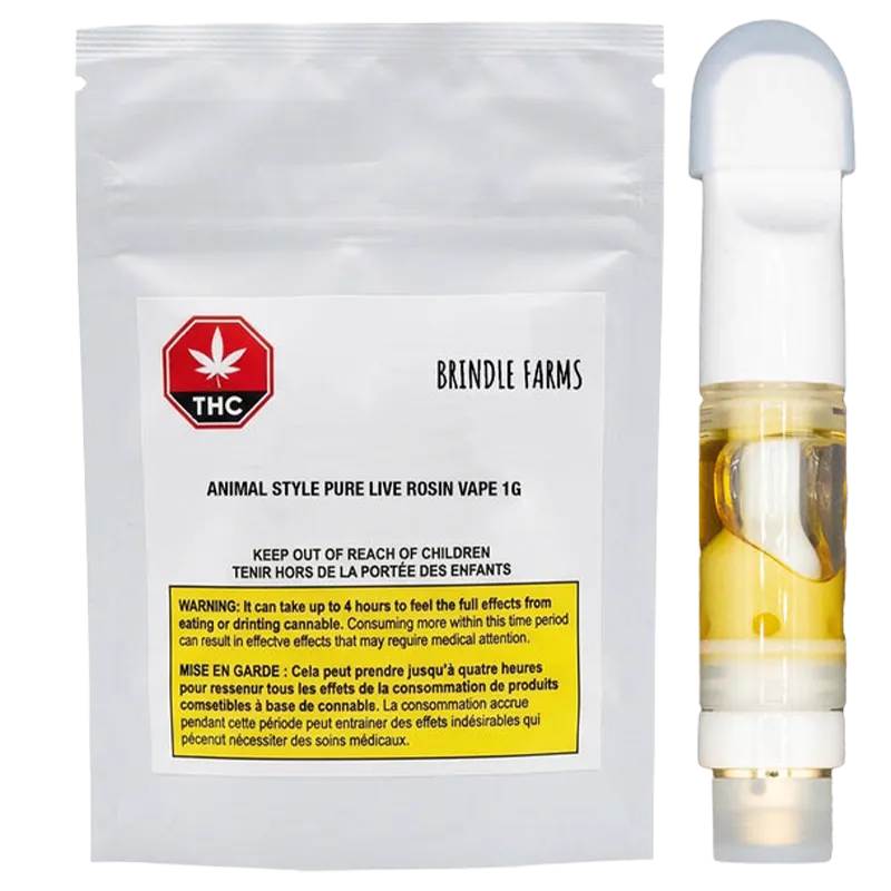 Brindle Farms 1 g Animal Style Pure Live Rosin Vape Cartridge Vapes