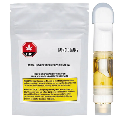 Brindle Farms 1 g Animal Style Pure Live Rosin Vape Cartridge Vapes