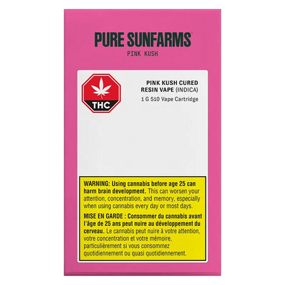 Pure Sunfarms 1 g Pink Kush Cured Resin Vape Cartridge Vapes