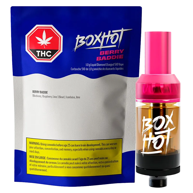Boxhot 1 g Berry Baddie Liquid Diamond Charged Vape Cartridge Vapes