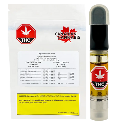 Canadian Cannabis 1 g Organic Electric Skunk Vape Cartridge Vapes