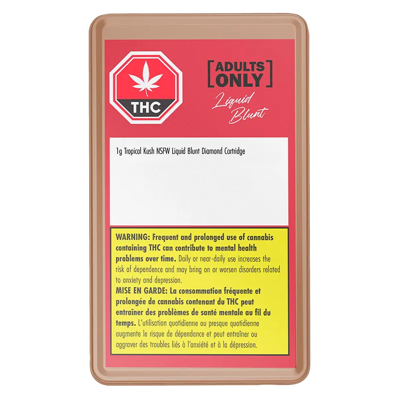 Adults Only 1 g Tropical Kush NSFW Liquid Diamond Vape Cartridge Vapes