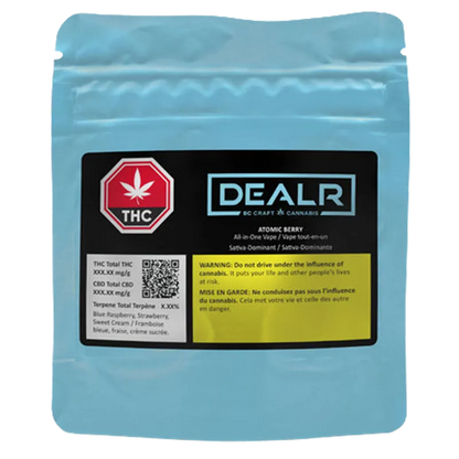 Dealr 1 g Atomic Berry Liquid Diamond+Cured Resin Disposable Vape Vapes