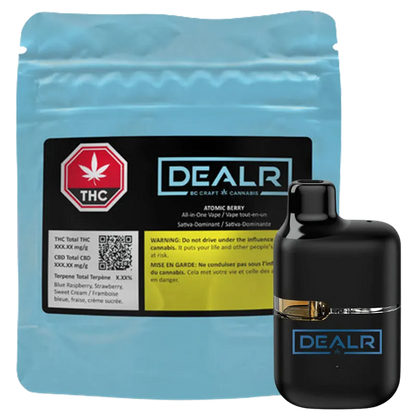 Dealr 1 g Atomic Berry Liquid Diamond+Cured Resin Disposable Vape Vapes