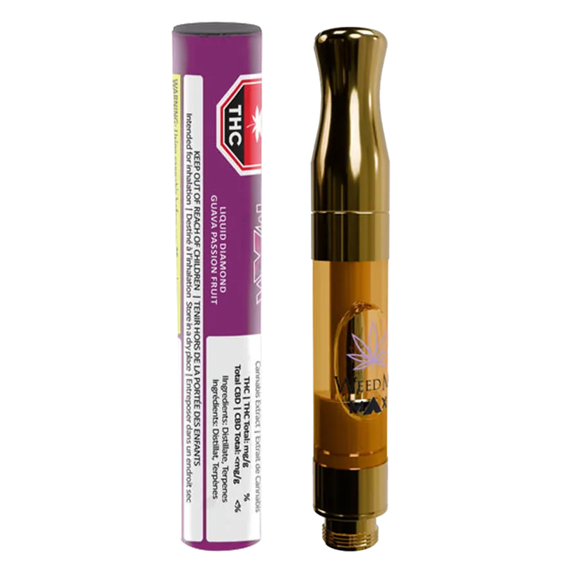 Weed Me Max 1 g Liquid Diamond Guava Passion Fruit Vape Cartridge Vapes