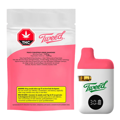 Tweed Peach Chauffer Liquid Diamonds Disposable Vape