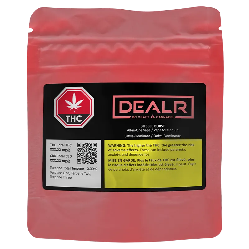 Dealr 1 g Bubble Burst Liquid Diamond+Cured Resin Disposable Vape Vapes