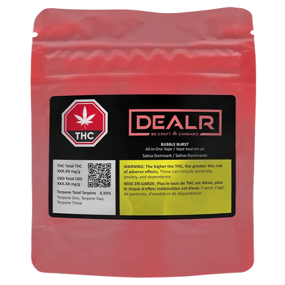 Dealr 1 g Bubble Burst Liquid Diamond+Cured Resin Disposable Vape Vapes
