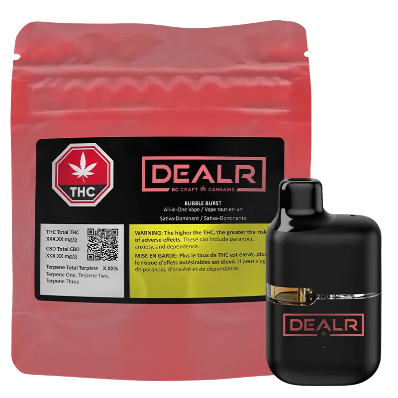 Dealr 1 g Bubble Burst Liquid Diamond+Cured Resin Disposable Vape Vapes