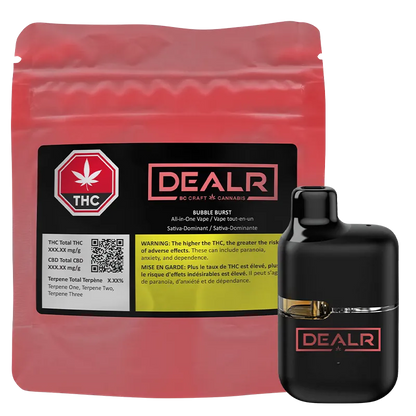 Dealr 1 g Bubble Burst Liquid Diamond+Cured Resin Disposable Vape Vapes