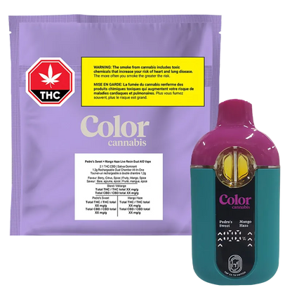 Color Cannabis 1.2 g Pedro’s Sweet + Mango Haze Live Resin Dual Disposable Vape Vapes