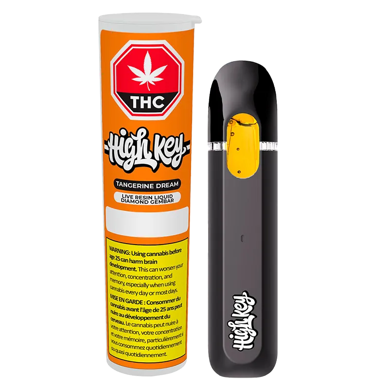 High Key 1 g Tangerine Dream Live Resin Liquid Diamond Disposable Vape Vapes
