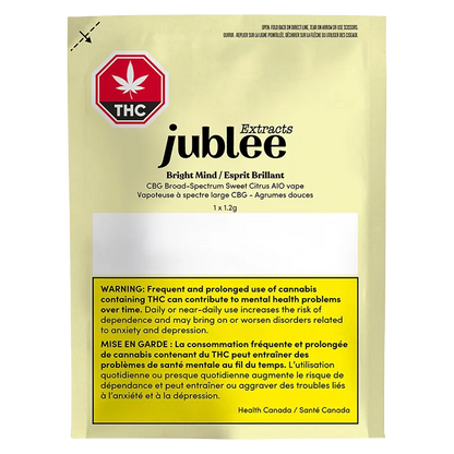 Jublee Extracts 1.2 g Bright Mind Sweet Citrus Liquid Diamond+CBG Disposable Vape Vapes