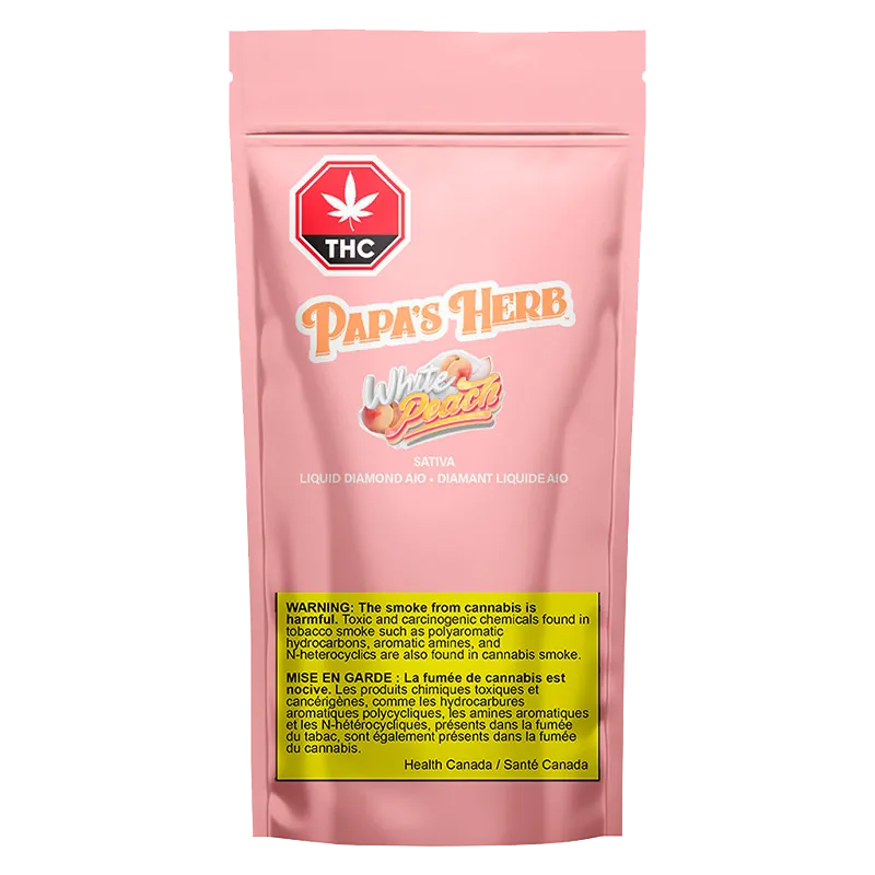 Papa's Herb 0.95 g White Peach 95+ Liquid Diamond Disposable Vape Vapes
