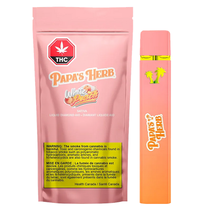 Papa's Herb 0.95 g White Peach 95+ Liquid Diamond Disposable Vape Vapes