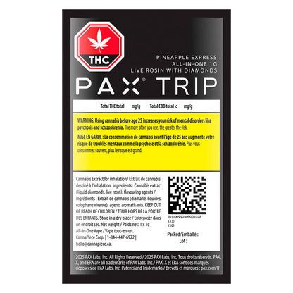 PAX 1 g Trip Pineapple Express Disposable Vape Vapes