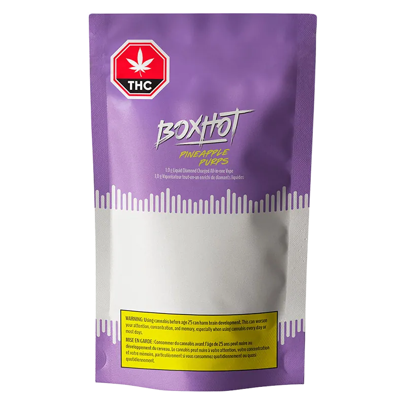 BOXHOT 1 g Pineapple Purps Liquid Diamond Charged Disposable Vape Vapes