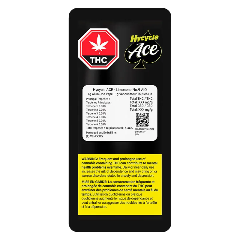 Hycycle ACE 1 g Limonene No 9 Live Resin Disposable Vape Vapes