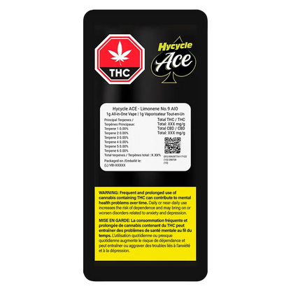 Hycycle ACE 1 g Limonene No 9 Live Resin Disposable Vape Vapes