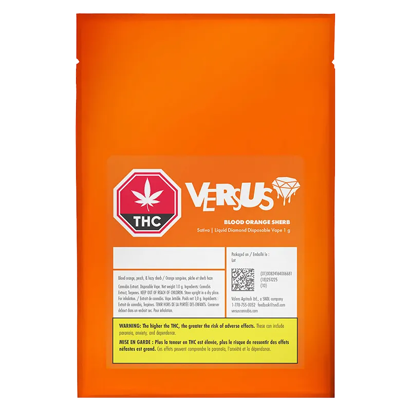 Versus 1 g Blood Orange Sherb Liquid Diamond Disposable Vape Vapes