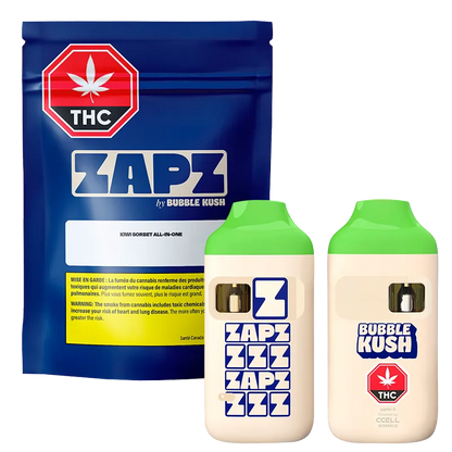 Bubble Kush 1 g Kiwi Sorbet ZAPZ Disposable Vape Vapes