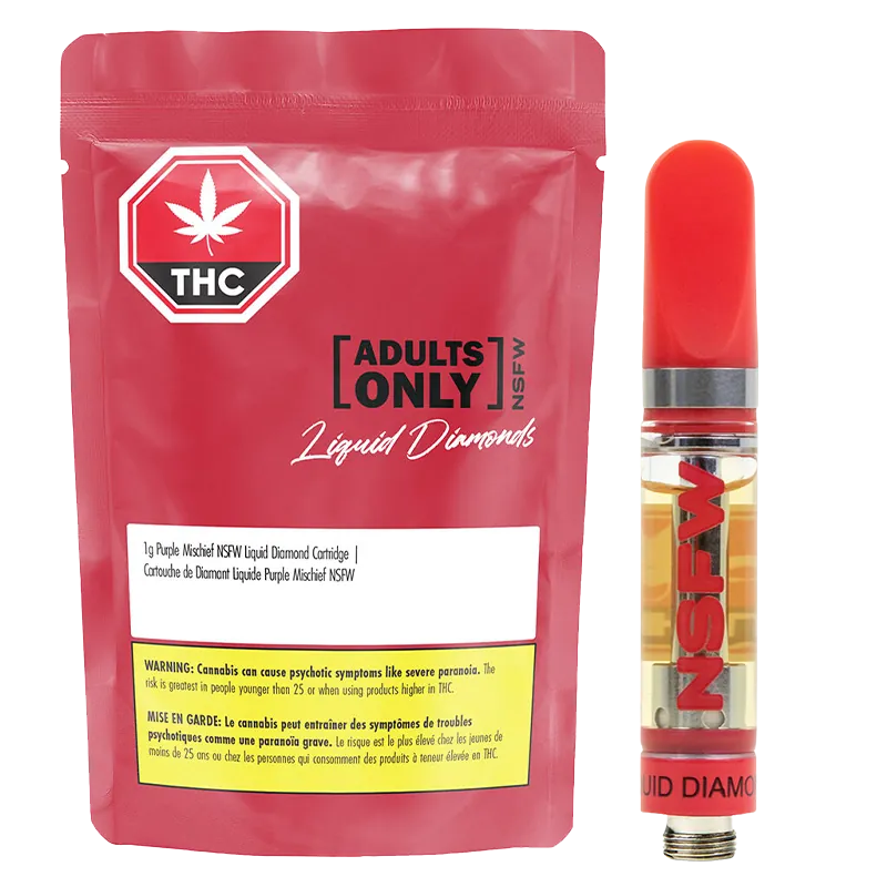 Adults Only 1 g Purple Mischief NSFW Liquid Diamond Vape Cartridge Vapes