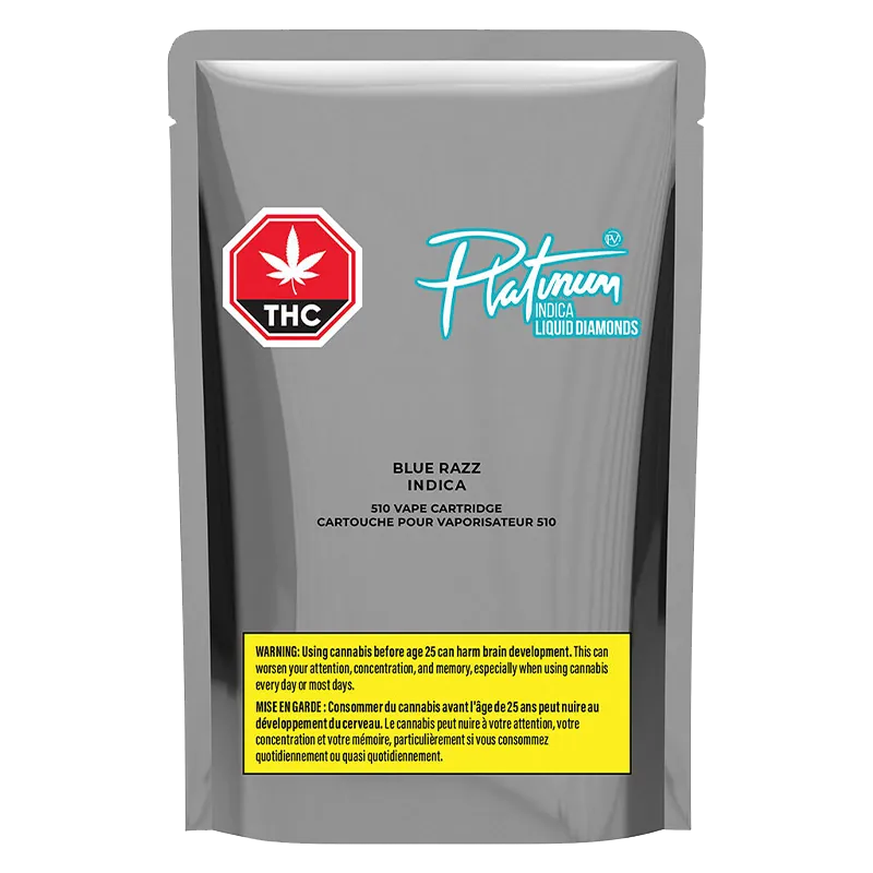 Platinum 1 g Blue Razz Liquid Diamond Vape Cartridge Vapes