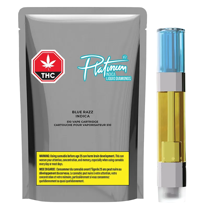 Platinum 1 g Blue Razz Liquid Diamond Vape Cartridge Vapes