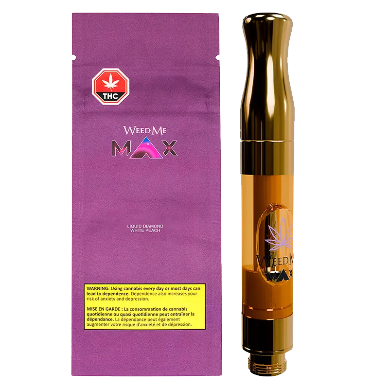Weed Me Max 1 g Liquid Diamond White Peach Vape Cartridge Vapes