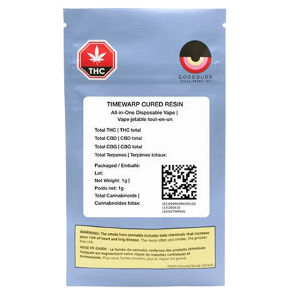 Good Buds 1 g Timewarp Cured Resin Disposable Vape Vapes
