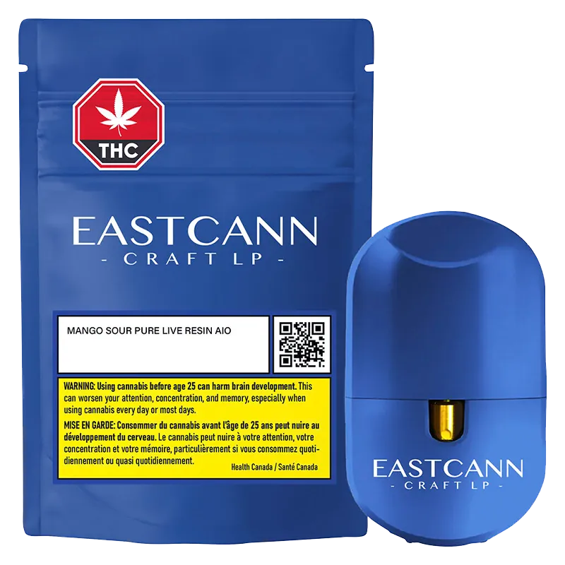 EastCann 1 g Mango Sour Pure Live Resin Disposable Vape Vapes