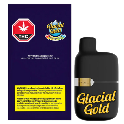 Glacial Gold 1 g Anytime 1:1 Rainbow Glow Disposable Vape Vapes