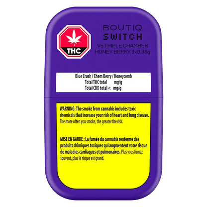 Boutiq 1 g Switch V5 Triple Chamber Honey Berry Disposable Vape Vapes