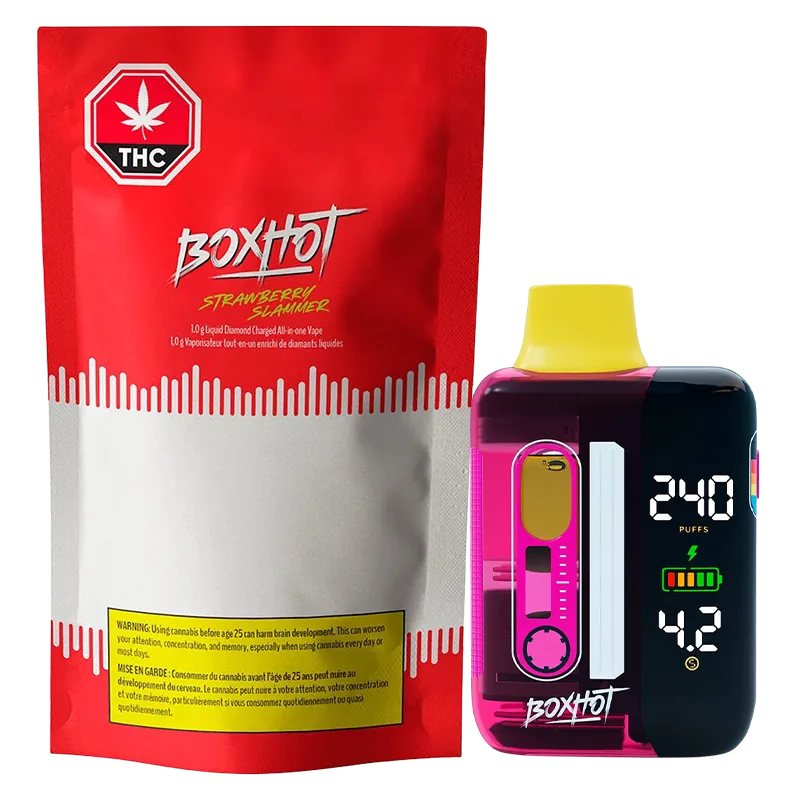 Boxhot 1 g Strawberry Slammer Charged Disposable Vape All-In-Ones