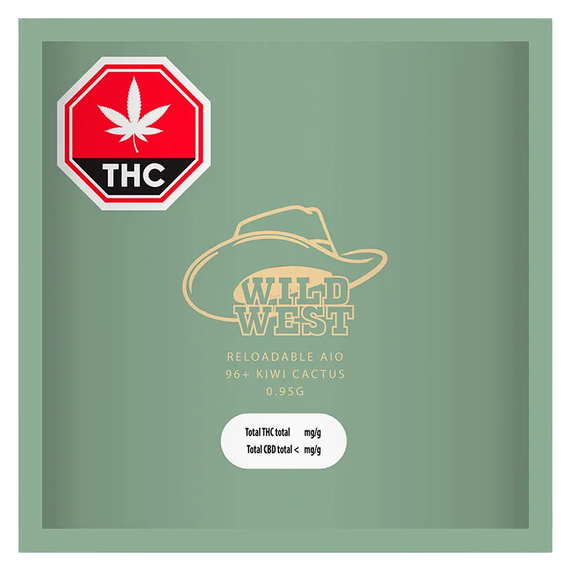 Wild West 0.95 g Reloadable 96+ Kiwi Cactus Disposable Vape Vapes
