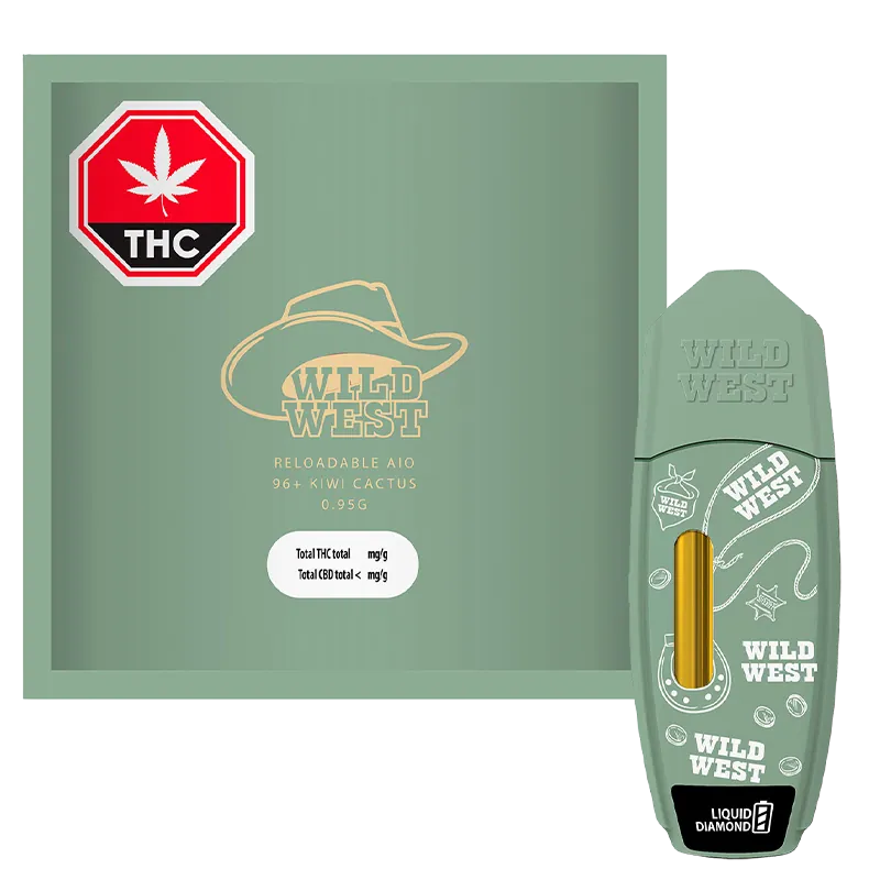 Wild West 0.95 g Reloadable 96+ Kiwi Cactus Disposable Vape Vapes