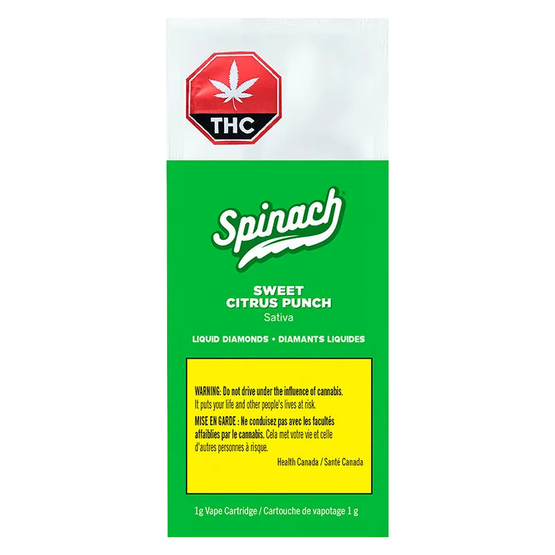 Spinach 1 g Sweet Citrus Punch Liquid Diamonds Vape Cartridge Liquid Diamond Carts