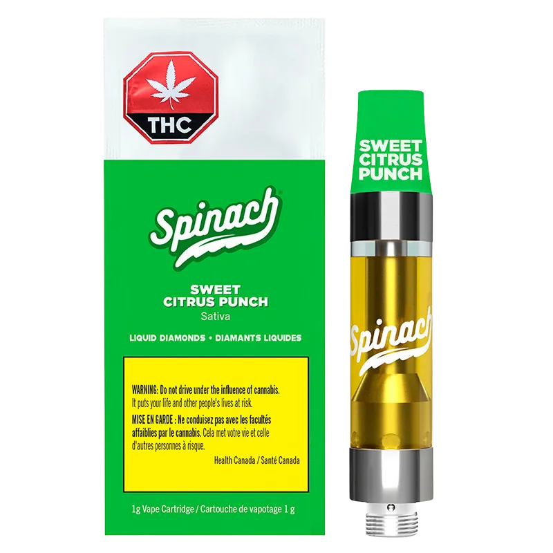 Spinach 1 g Sweet Citrus Punch Liquid Diamonds Vape Cartridge Liquid Diamond Carts