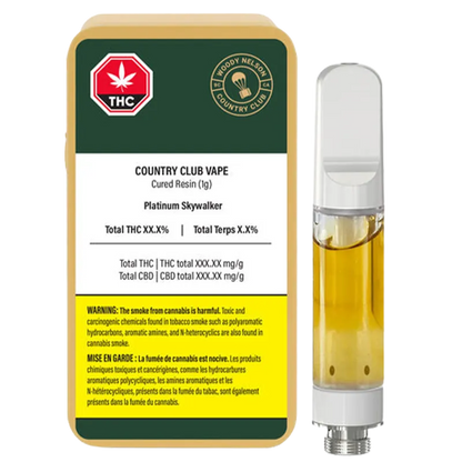 Woody Nelson Country Club 1 g Platinum Skywalker Cured Resin Vape Cartridge Vapes