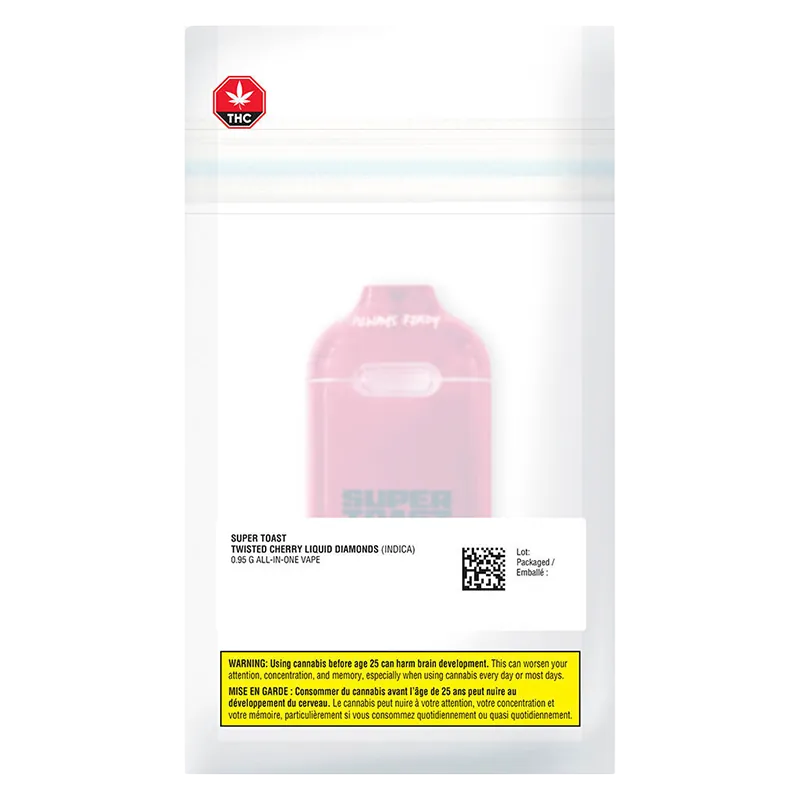Super Toast 0.95 g Twisted Cherry Liquid Diamonds Disposable Vape Vapes