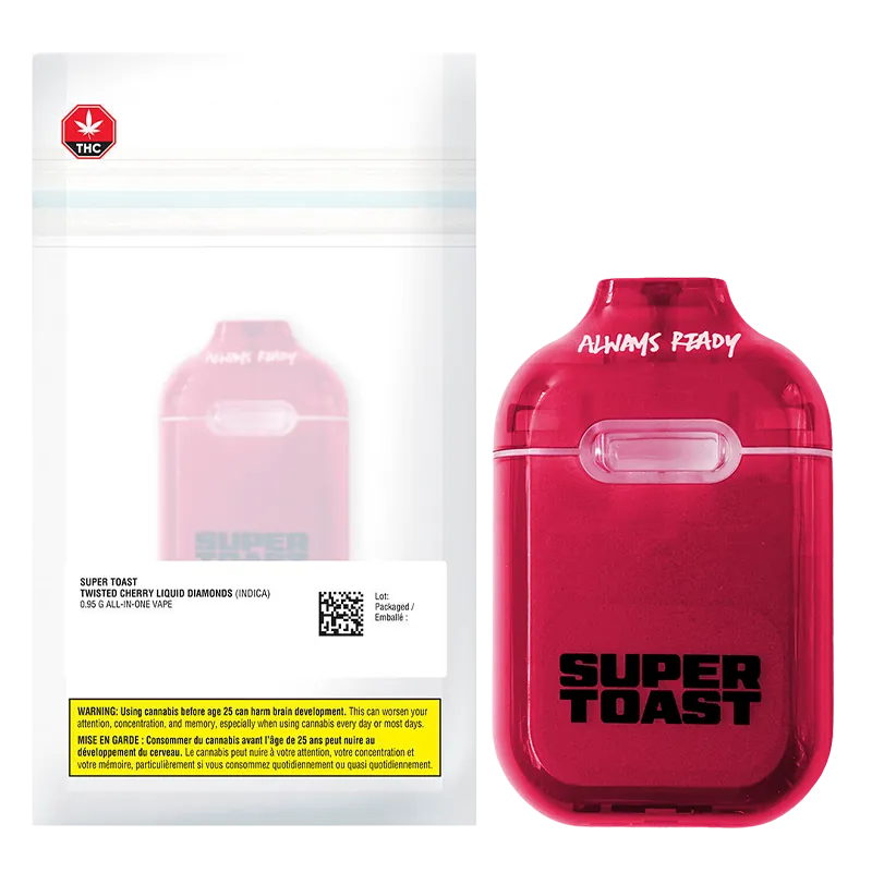 Super Toast 0.95 g Twisted Cherry Liquid Diamonds Disposable Vape Vapes