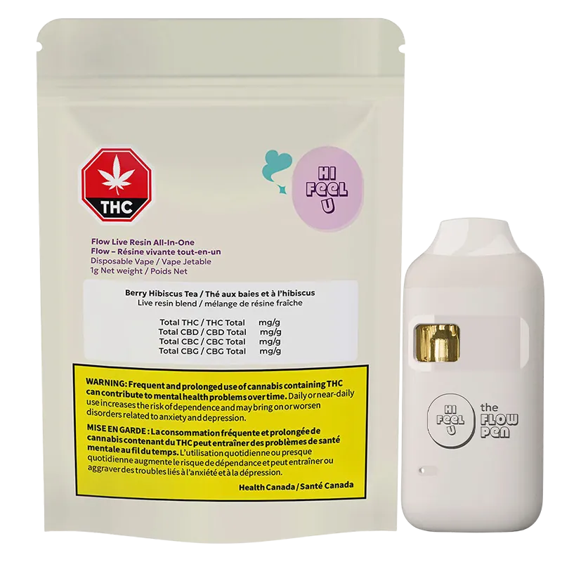 hifeelu 1 g Flow Live Resin Berry Hibiscus Tea Disposable Vape Vapes