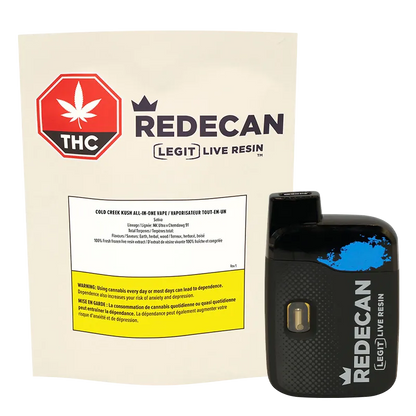 Redecan 1.2 g Legit Live Resin Cold Creek Kush Disposable Vape Vapes