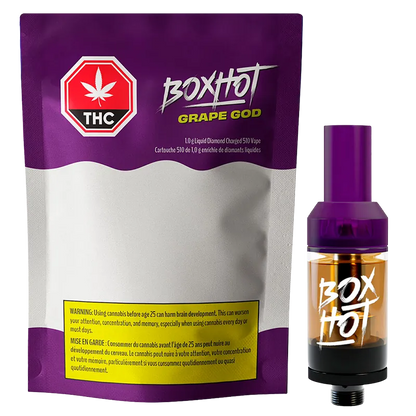 Boxhot 1 g Grape God Liquid Diamond Charged Vape Cartridge Vapes